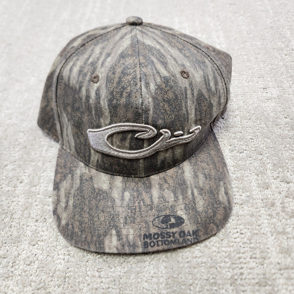 Drake Waterfowl Mossy Oak Bottomland Camo Snapback Hat Hunting Fishing Cap OSFM